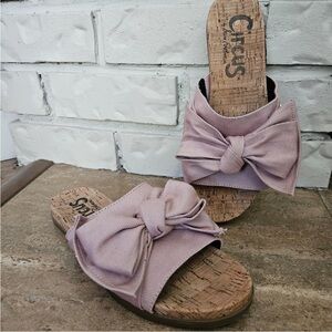 Sam Edelman slippers sandals size 7 pink bow cork slides